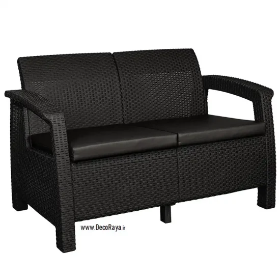 مبلمان حصیری دونفره مشکی