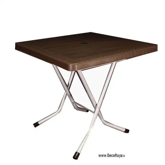 میز تاشو حصیری مربع قهوه ای 523