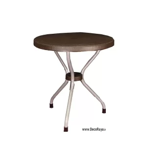 میز دایره حصیری پایه فلزی قهوه ای 422