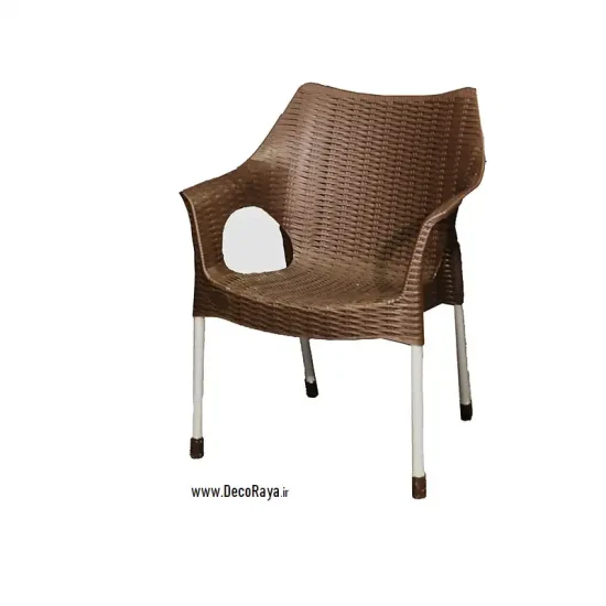 صندلی حصیری پایه فلزی قهوه ای 991