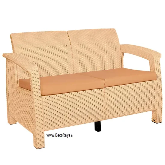 مبلمان حصیری دونفره کرم