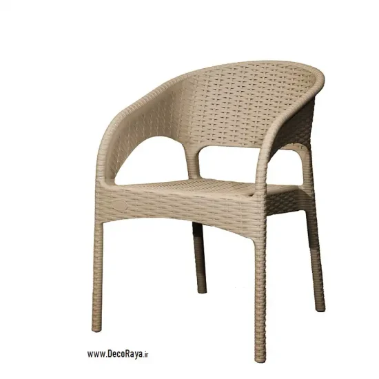 Cream-Wicker-chair-with-handle-992 صندلی حصیری دسته دار 992 کرم