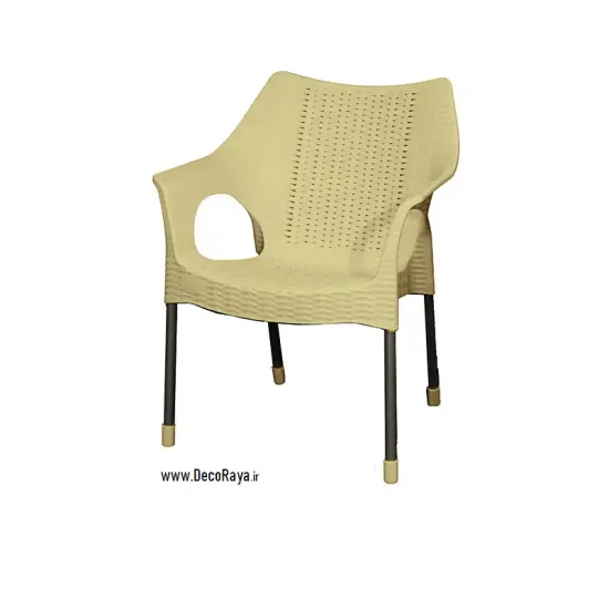 صندلی حصیری پایه فلزی کرم 991