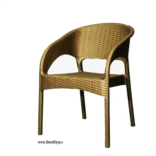 Golden-Wicker-chair-with-handle-992 صندلی حصیری دسته دار 992 طلایی