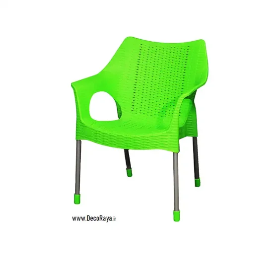 صندلی حصیری پایه فلزی سبز 991