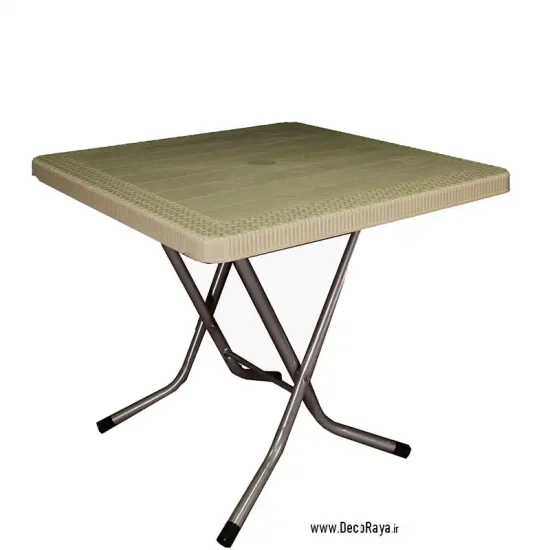 میز تاشو حصیری مربع طوسی 523