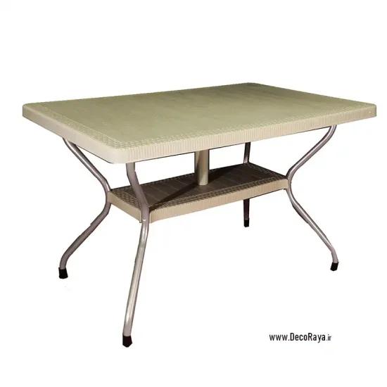 میز حصیری مستطیل پایه فلزی طوسی 621