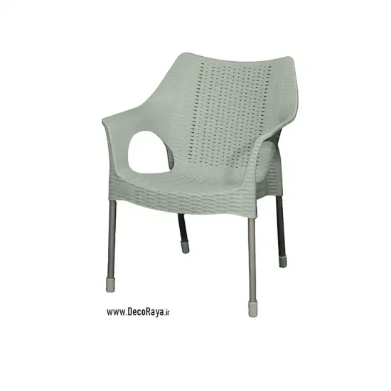 صندلی حصیری پایه فلزی طوسی 991