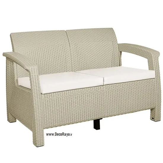 مبلمان حصیری دونفره طوسی روشن