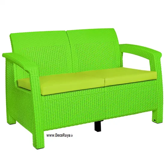 مبلمان حصیری دونفره سبز روشن