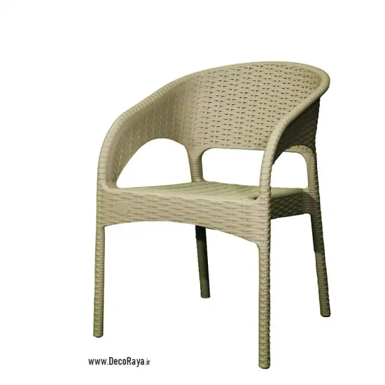 Light-Grey-Wicker-chair-with-handle-992 صندلی حصیری دسته دار 992 طوسی