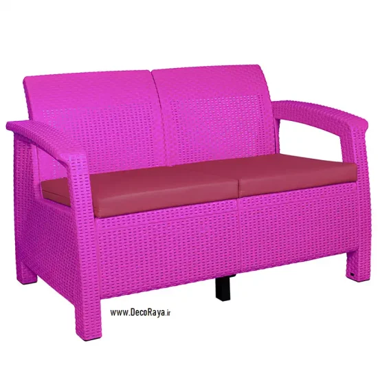 مبلمان حصیری دونفره بنفش