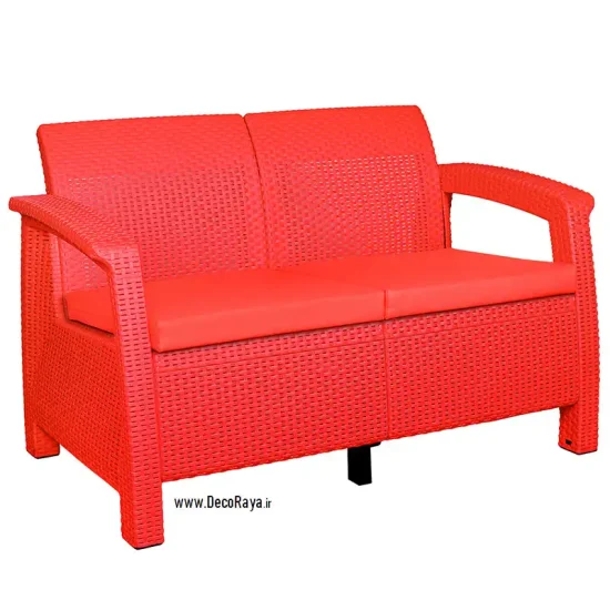 مبلمان حصیری دونفره قرمز