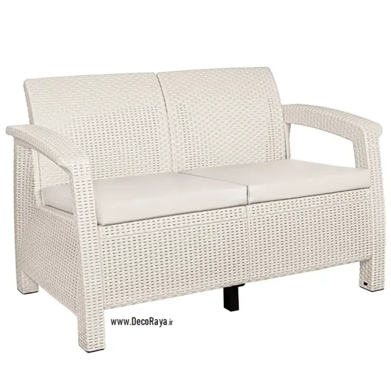 مبلمان حصیری دونفره سفید