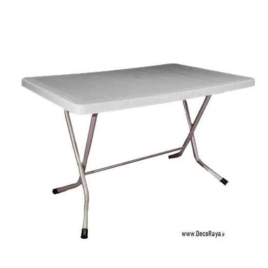 میز تاشو حصیری مستطیل سفید 521