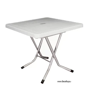 میز تاشو حصیری مربع سفید 523