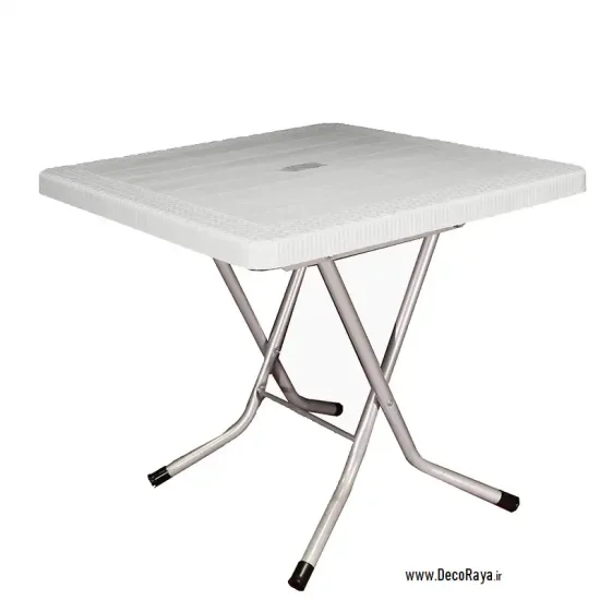 میز تاشو حصیری مربع سفید 523