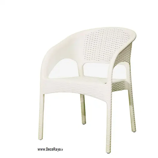 White-Wicker-chair-with-handle-992 صندلی حصیری دسته دار 992 سفید