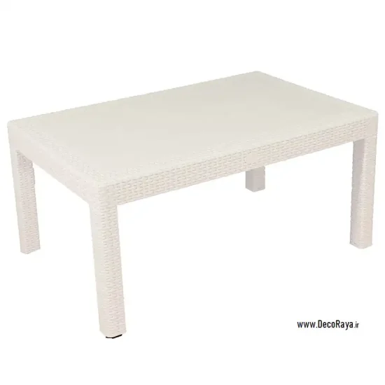 میز جلو مبلی حصیری مستطیل سفید 421