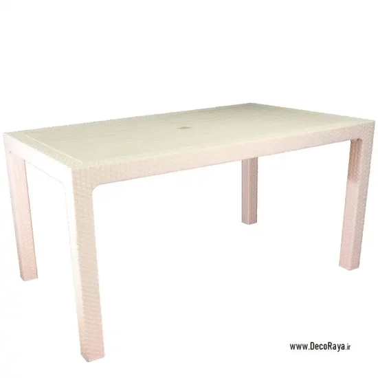 میز حصیری مستطیل سفید 321