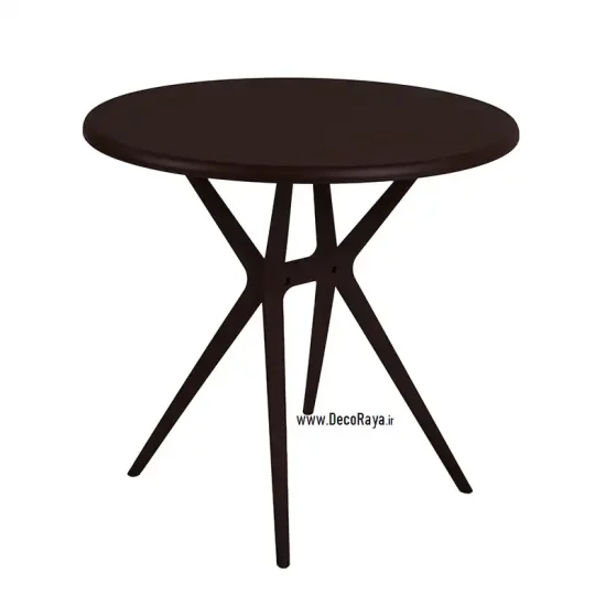 میز دایره تیکا قهوه ای سوخته