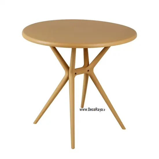 میز دایره تیکا کرم سیر