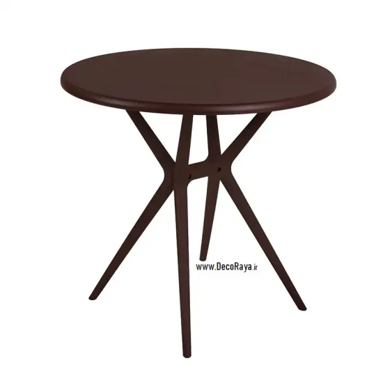 میز دایره تیکا قهوه ای روشن