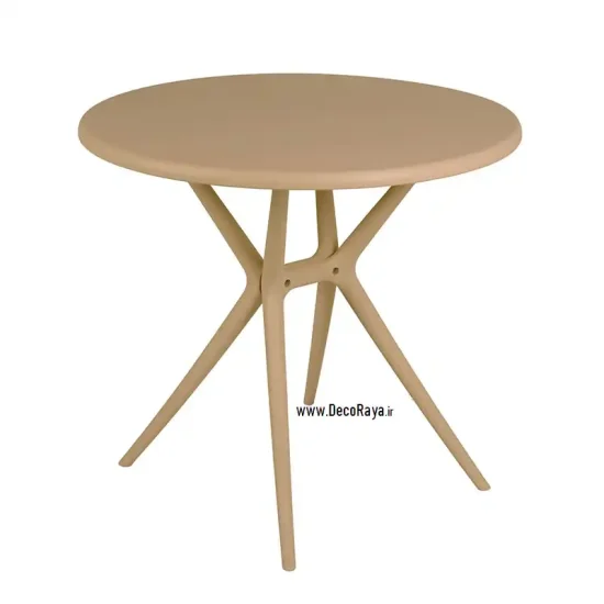 میز دایره تیکا کرم روشن