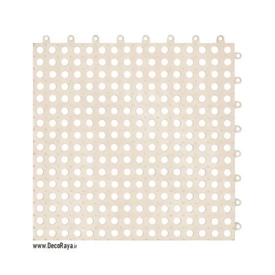 کفپوش تایل مشبک کرم نخودی