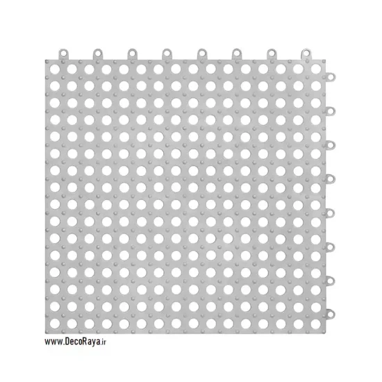 کفپوش تایل مشبک طوسی روشن