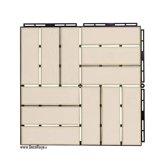 کفپوش تایل طرح چوب کرم روشن