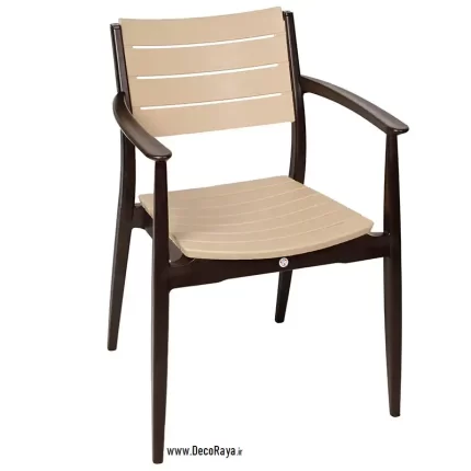 صندلی تینا کرم روشن-قهوه ای سیر