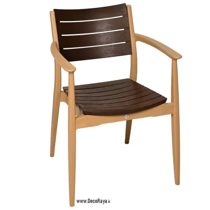 صندلی تینا قهوه ای روشن-کرم سیر