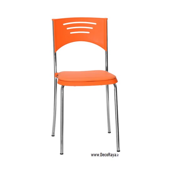 Orange-Cafe-chair-with-mattress صندلی پایه فلزی کافه نظری