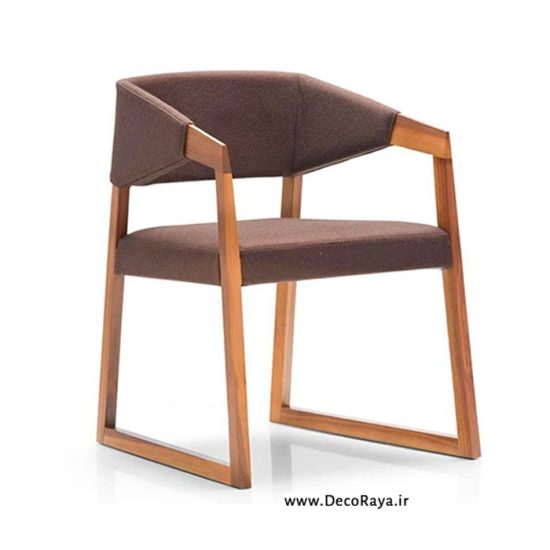 صندلی دسته دار چوبی ساین نظری با کاور پشتی