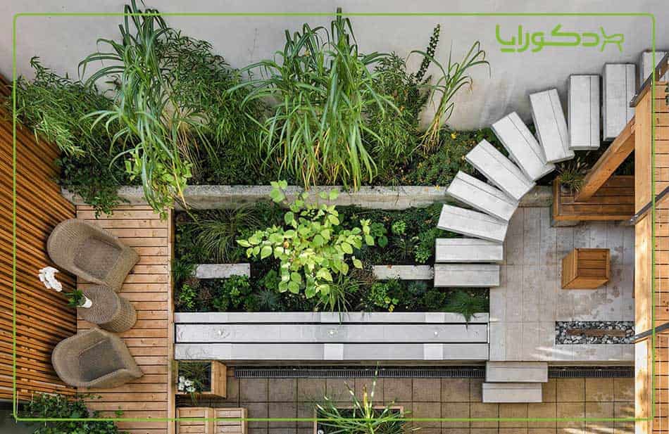 طراحی فضای کم عرض حیاط