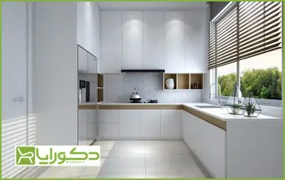 طراحی دکوراسیون آشپزخانه مستطیلی