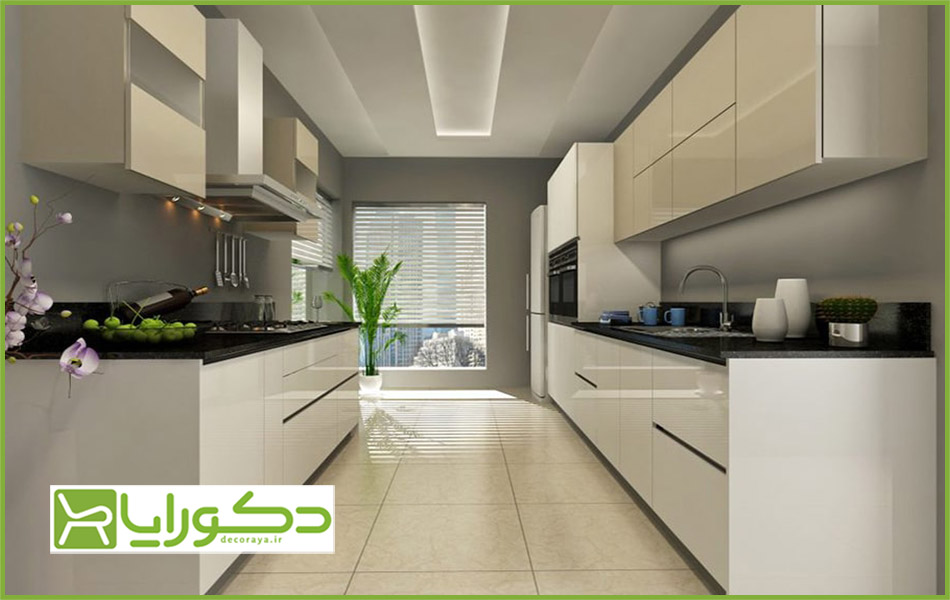 طراحی دکوراسیون دوطرفه آشپزخانه