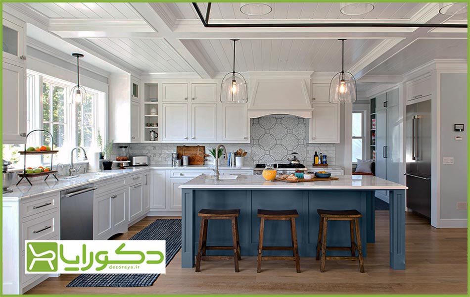 چیدمان آشپزخانه دارای جزیره