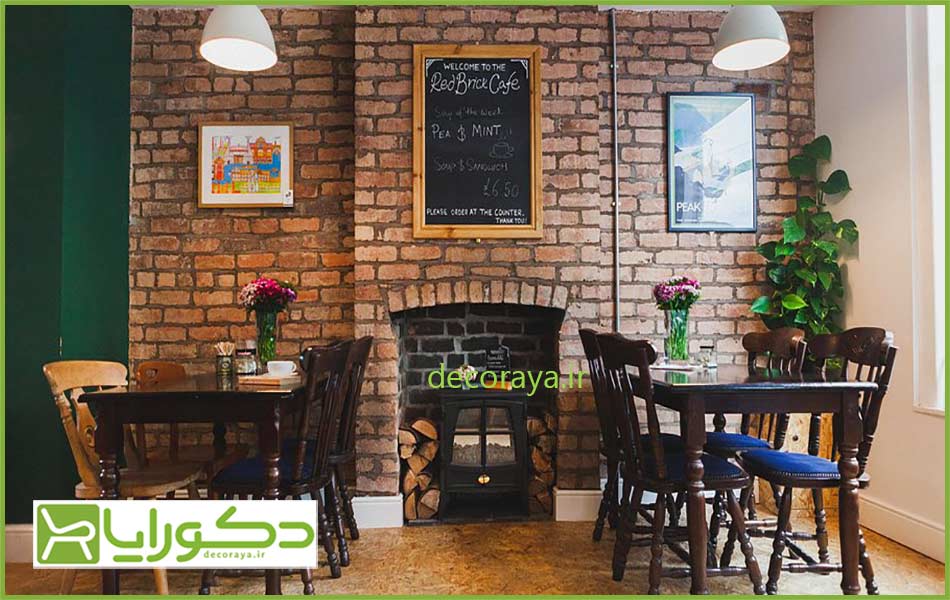 طراحی سنتی رستوران به سبک آجری