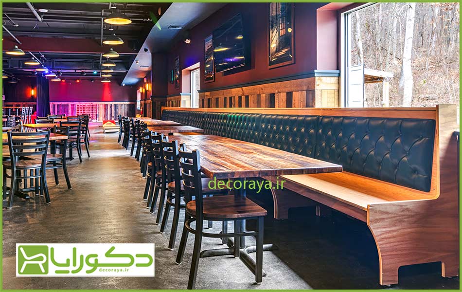 نیمکت چوبی برای طراحی رستوران سنتی